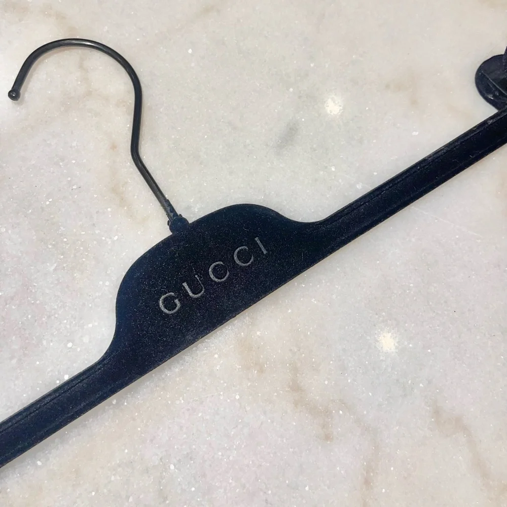 Gucci black velvet clothes hanger